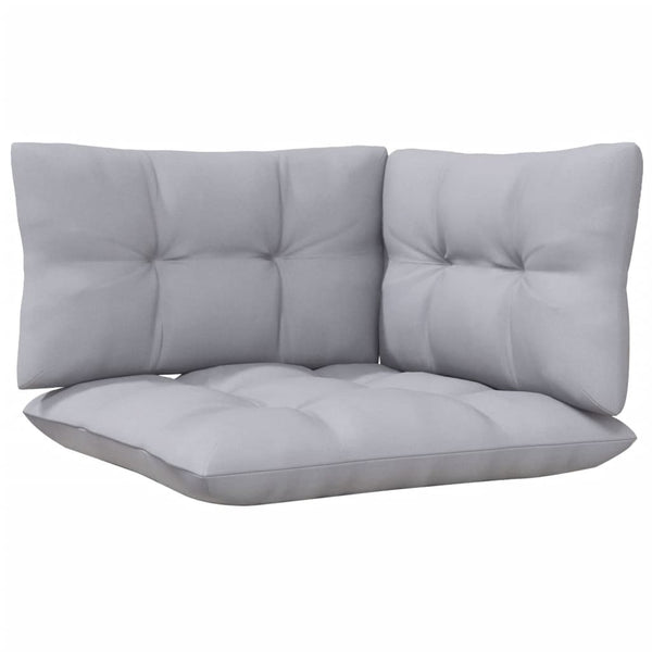 6-tlg. Garten-Lounge-Set mit Grauen Kissen Kiefer Massivholz