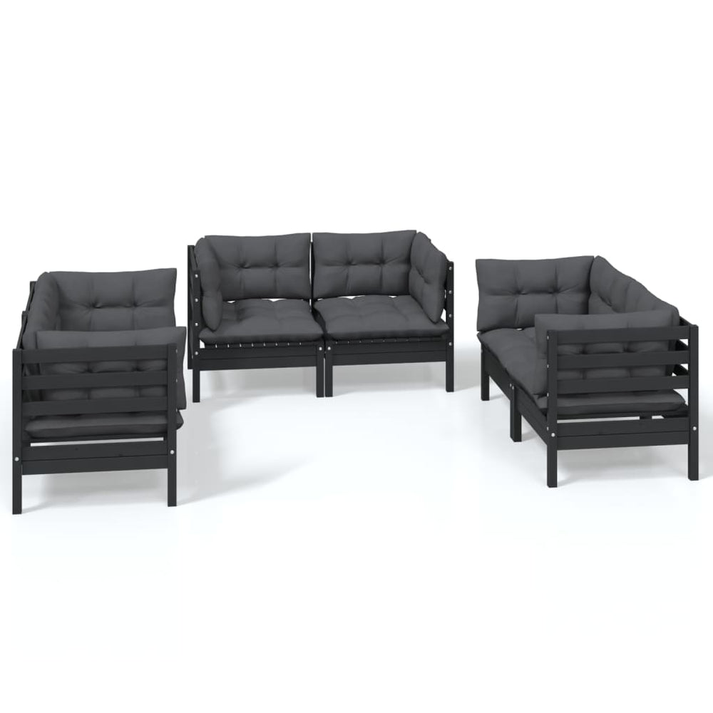 vidaXL Salon de jardin 6 pcs avec coussins Bois de pin massif