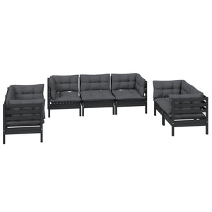 7-tlg. Garten-Lounge-Set mit Kissen Kiefer Massivholz
