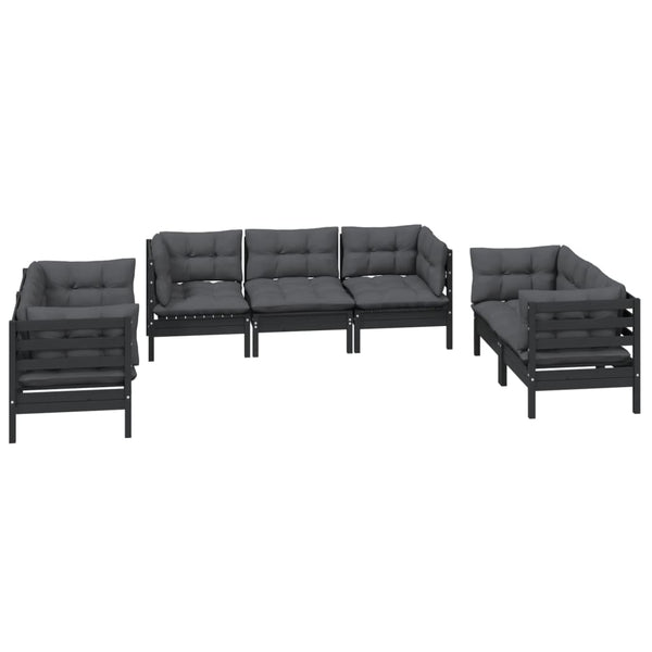 7-tlg. Garten-Lounge-Set mit Kissen Kiefer Massivholz