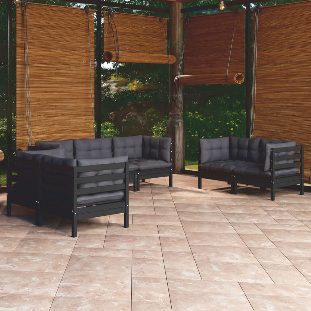 vidaXL Salon de jardin 7 pièces avec coussins, bois de pin massif