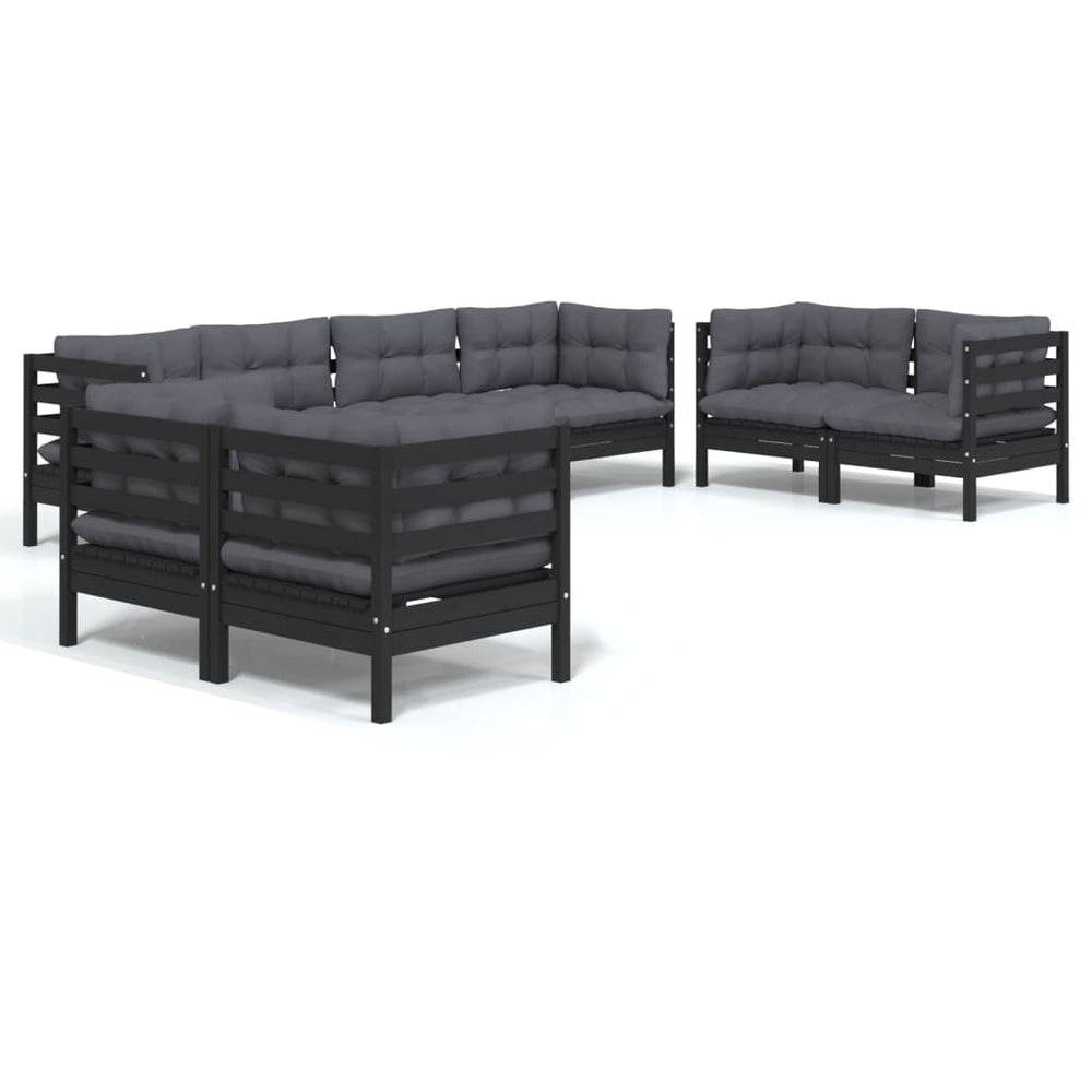 vidaXL Salon de jardin 8 pcs avec coussins, bois de pin massif
