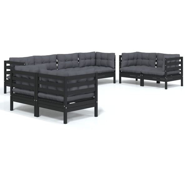 vidaXL Salon de jardin 8 pcs avec coussins, bois de pin massif