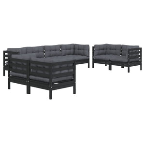 vidaXL Salon de jardin 8 pcs avec coussins, bois de pin massif