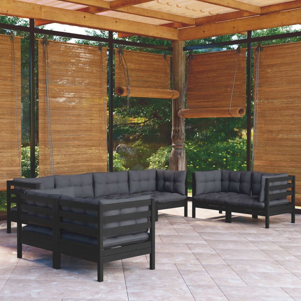 vidaXL Salon de jardin 8 pcs avec coussins, bois de pin massif