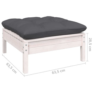 vidaXL Salon de jardin 11 pcs avec coussins Blanc Bois de pin