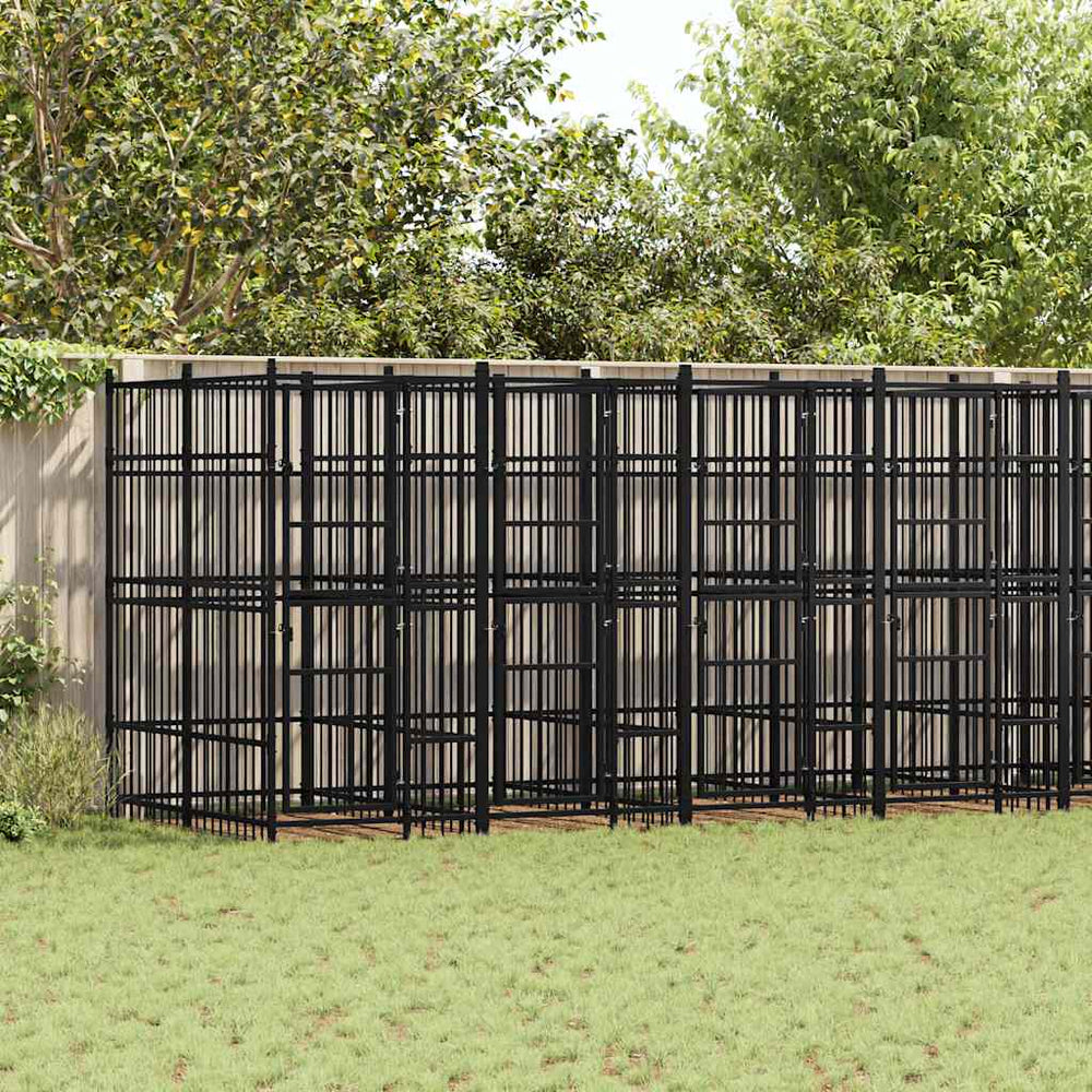 Outdoor-Hundezwinger Stahl 14,75 m²