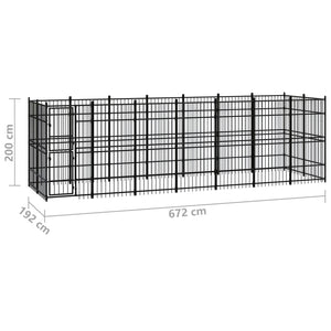 Outdoor-Hundezwinger Stahl 12,9 m²