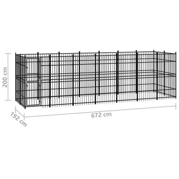 Outdoor-Hundezwinger Stahl 12,9 m²