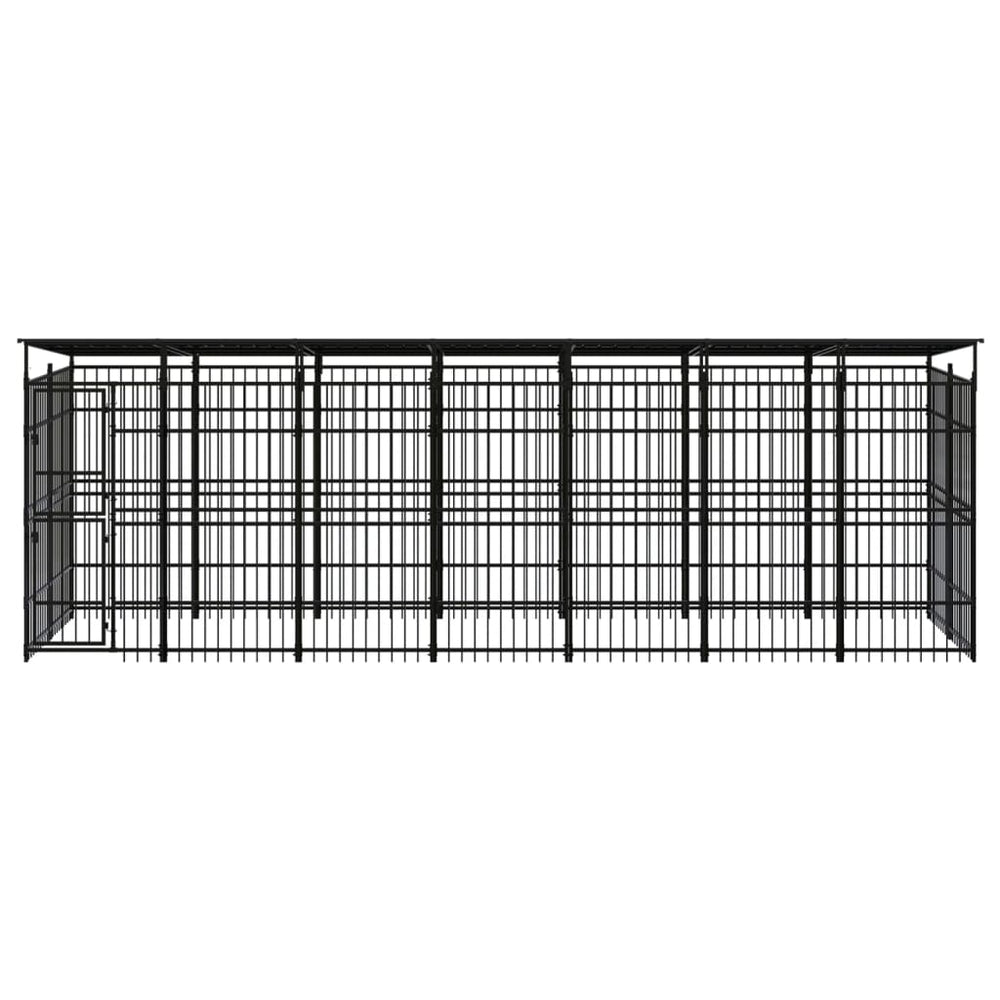 Outdoor-Hundezwinger mit Dach Stahl 12,9 m²