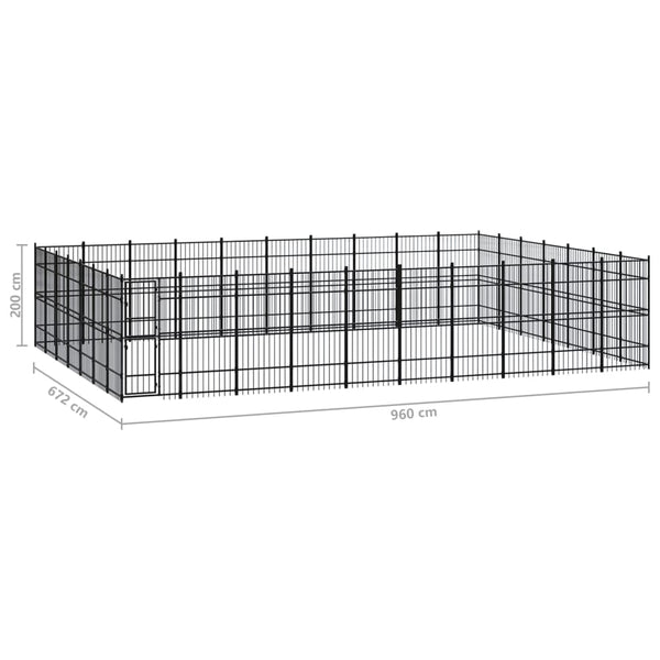 Outdoor-Hundezwinger Stahl 64,51 m²