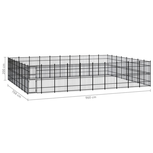 Outdoor-Hundezwinger Stahl 73,73 m²