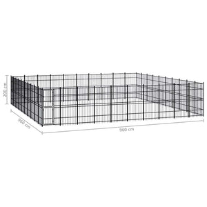 Outdoor-Hundezwinger Stahl 92,16 m²