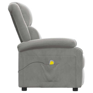 Massagesessel Hellgrau Samt Relaxsessel