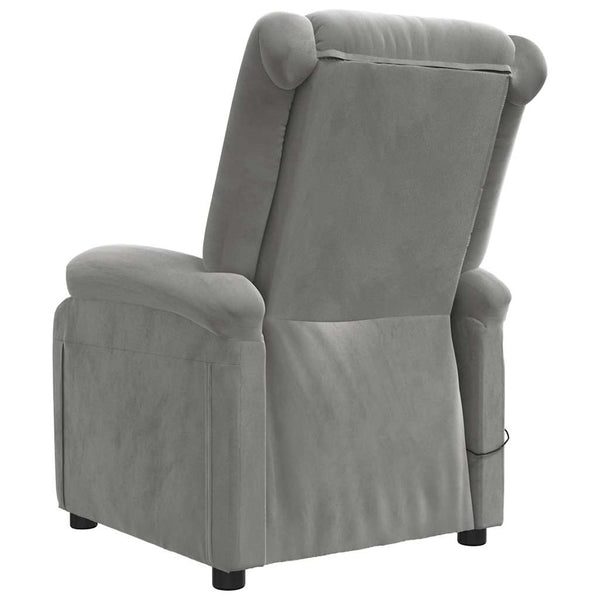 Massagesessel Hellgrau Samt Relaxsessel