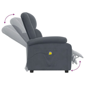 Massagesessel Dunkelgrau Samt