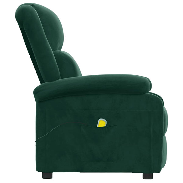 Massagesessel Dunkelgrün Samt