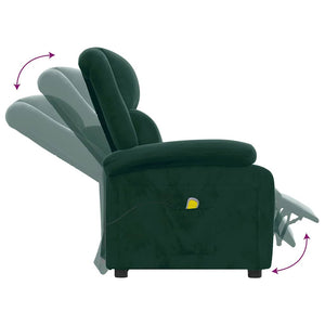 Massagesessel Dunkelgrün Samt