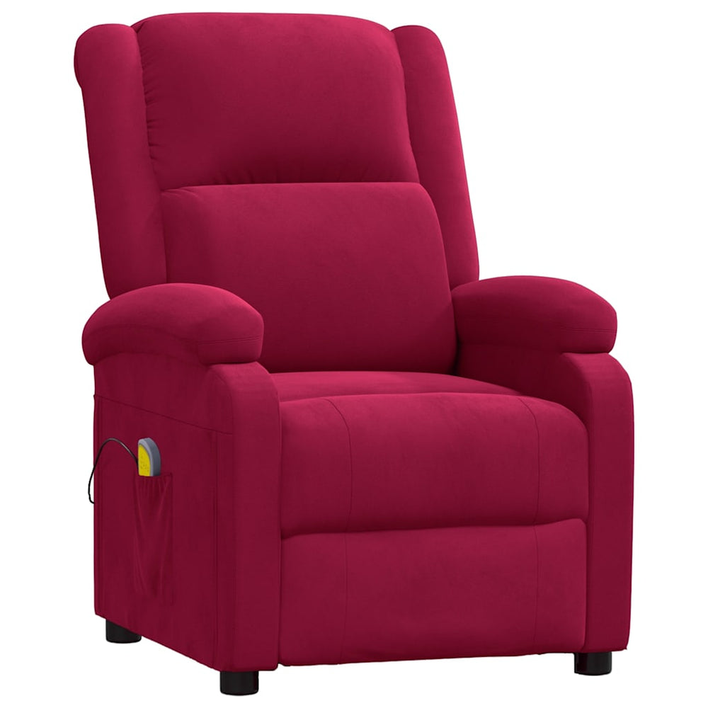 Massagesessel Weinrot Samt Relaxsessel