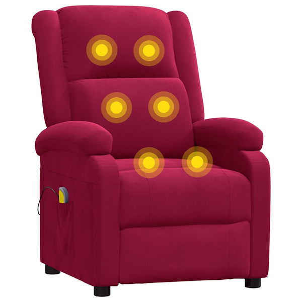 Massagesessel Weinrot Samt Relaxsessel