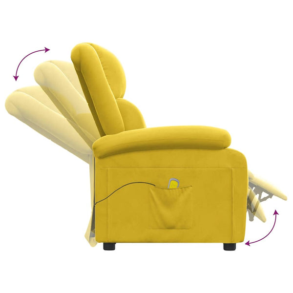 Massagesessel Gelb Samt Relaxsessel