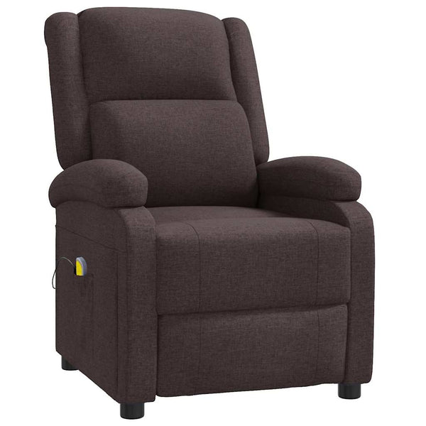 Ohrensessel Dunkelbraun mit Massagefunktion
