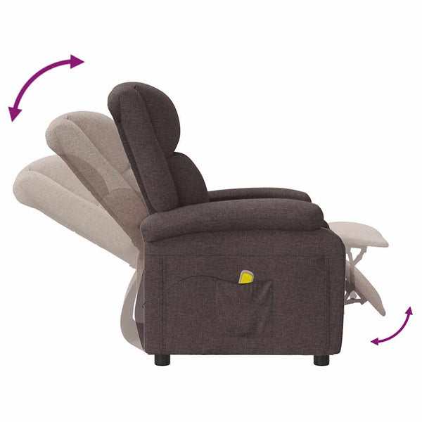 Ohrensessel Dunkelbraun mit Massagefunktion