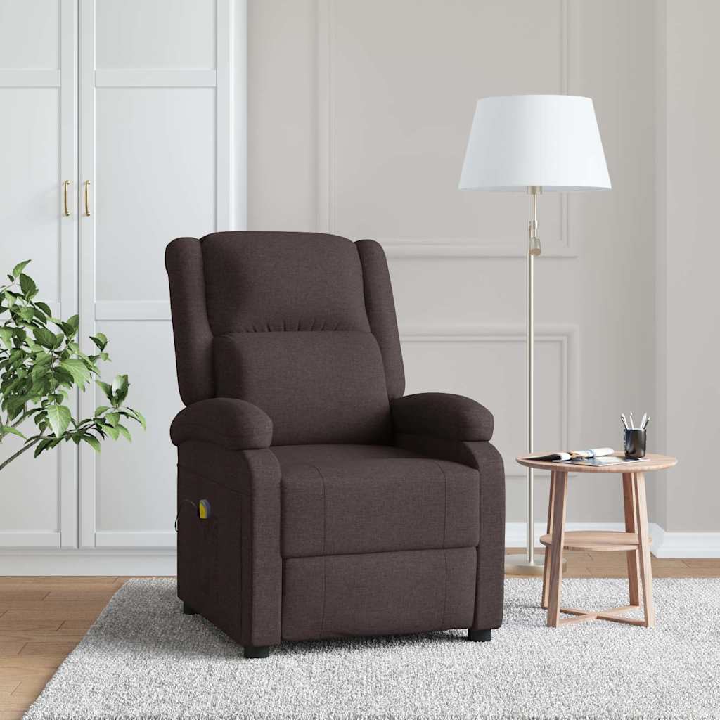 Ohrensessel Dunkelbraun mit Massagefunktion
