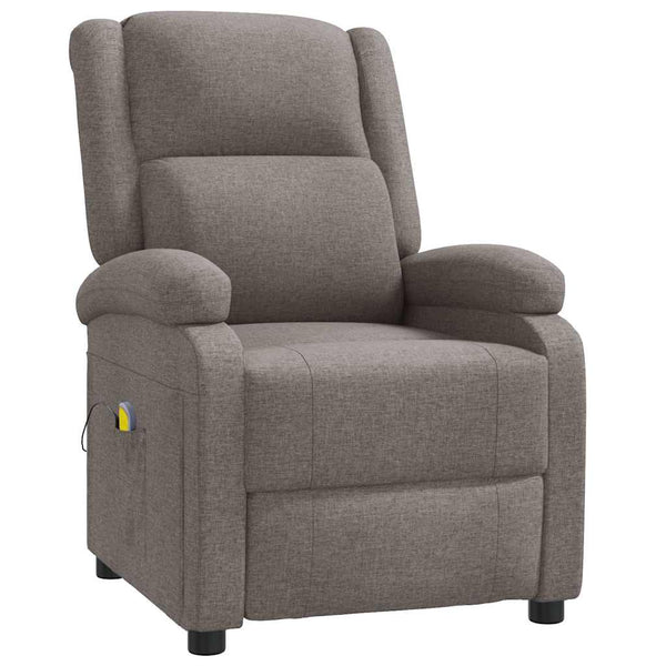 Massagesessel Taupe Stoff Ohrensessel