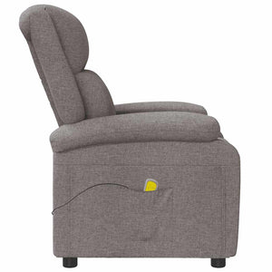 Massagesessel Taupe Stoff Ohrensessel