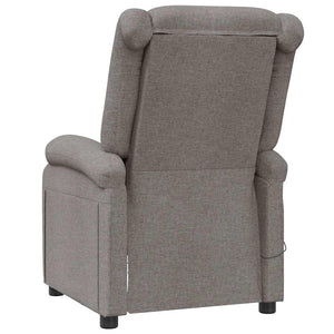 Massagesessel Taupe Stoff Ohrensessel