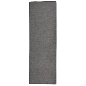 Grauer Outdoor-Teppich, Flachgewebe, 80x250 cm