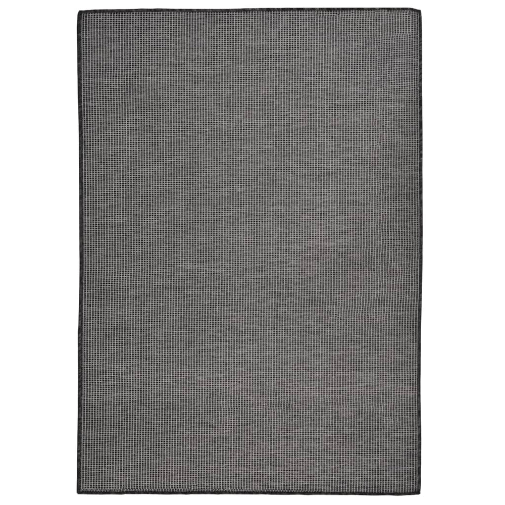 Grauer Outdoor-Teppich, Flachgewebe, 140x200 cm