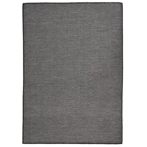Grauer Outdoor-Teppich, Flachgewebe, 140x200 cm