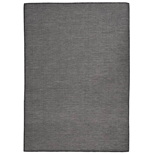 Grauer Outdoor-Teppich, Flachgewebe, 140x200 cm