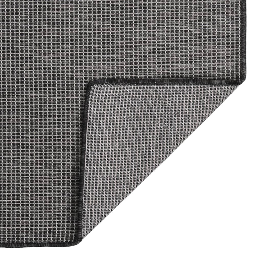 Grauer Outdoor-Teppich, Flachgewebe, 140x200 cm
