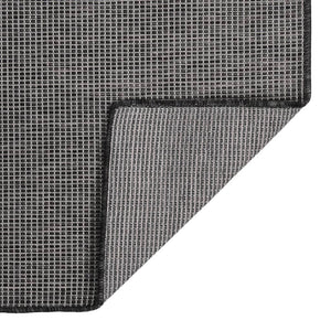 Grauer Outdoor-Teppich, Flachgewebe, 140x200 cm