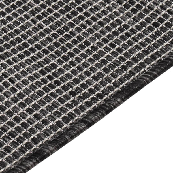 Grauer Outdoor-Teppich, Flachgewebe, 140x200 cm