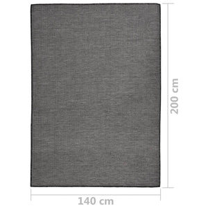 Grauer Outdoor-Teppich, Flachgewebe, 140x200 cm