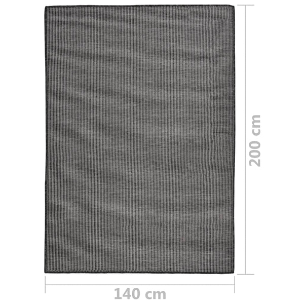 Grauer Outdoor-Teppich, Flachgewebe, 140x200 cm