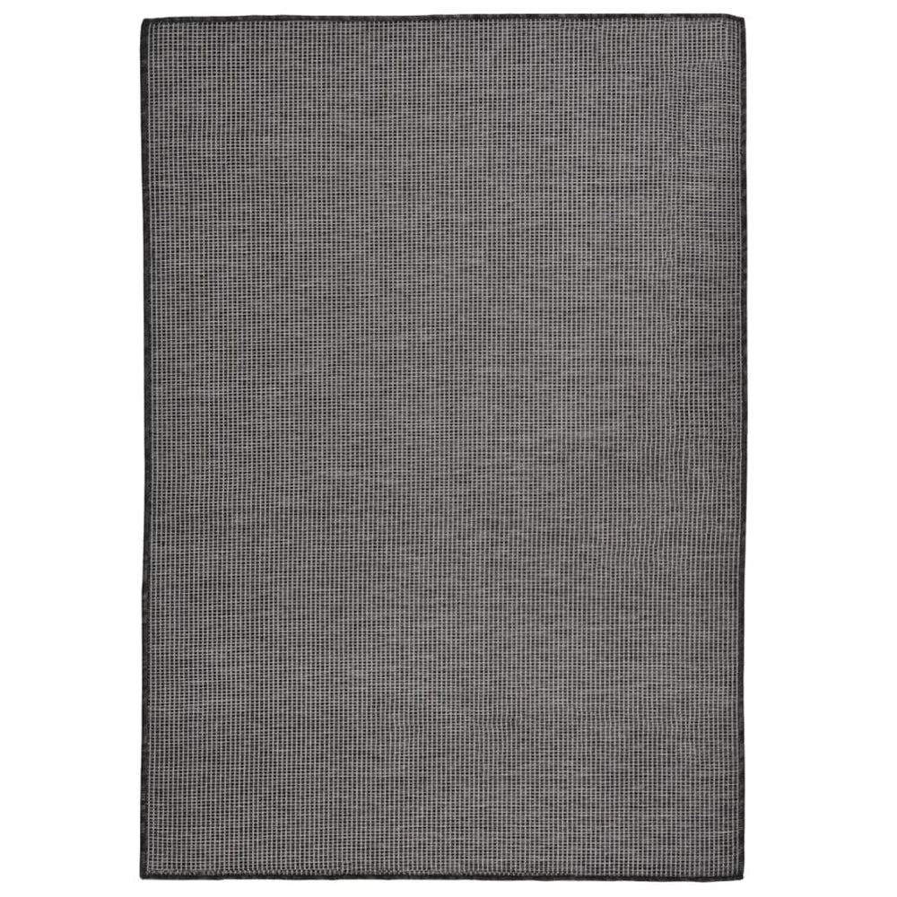 Grauer Outdoor-Teppich, Flachgewebe, 160x230 cm