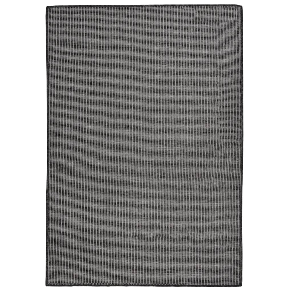Grauer Outdoor-Teppich, Flachgewebe, 160x230 cm