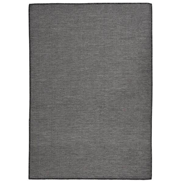 Grauer Outdoor-Teppich, Flachgewebe, 160x230 cm