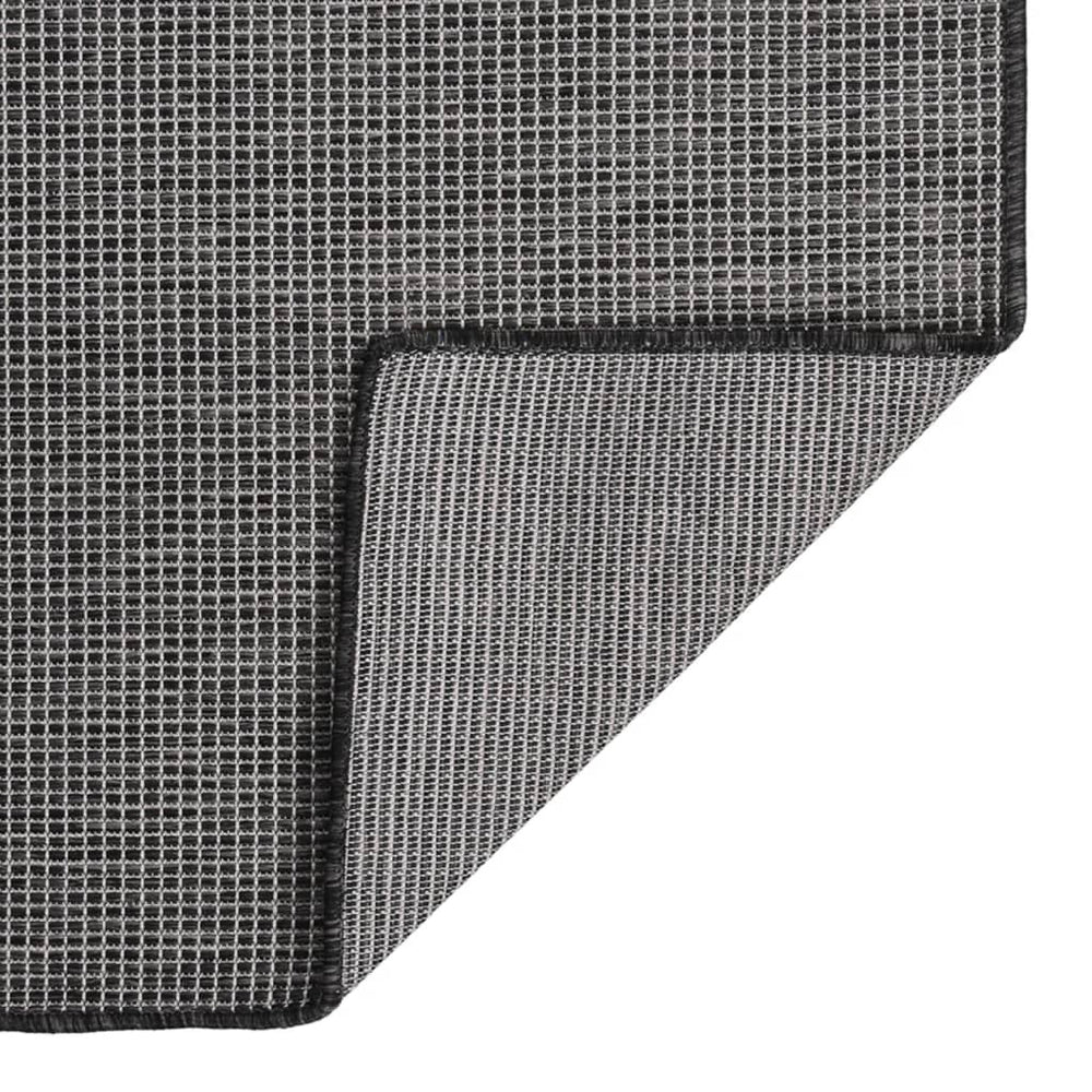 Grauer Outdoor-Teppich, Flachgewebe, 160x230 cm