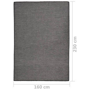 Grauer Outdoor-Teppich, Flachgewebe, 160x230 cm