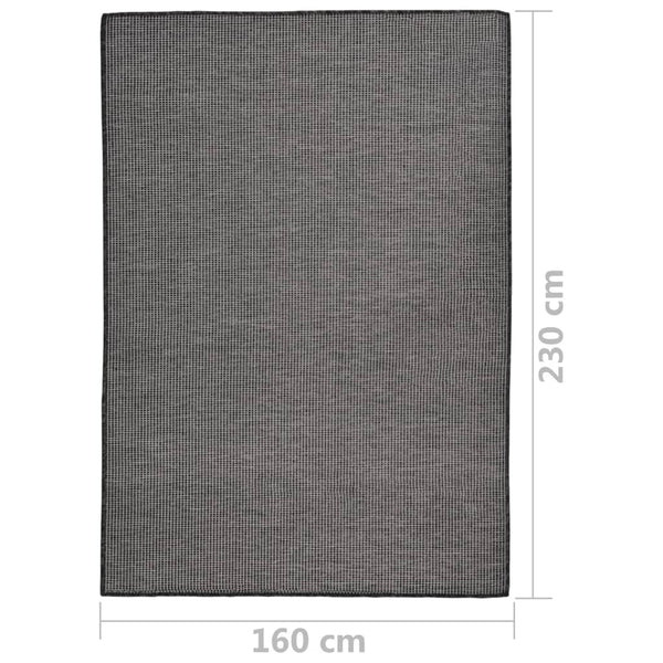Grauer Outdoor-Teppich, Flachgewebe, 160x230 cm