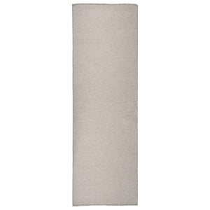 Hellgrauer Outdoor-Teppich, Flachgewebe, 80x250 cm