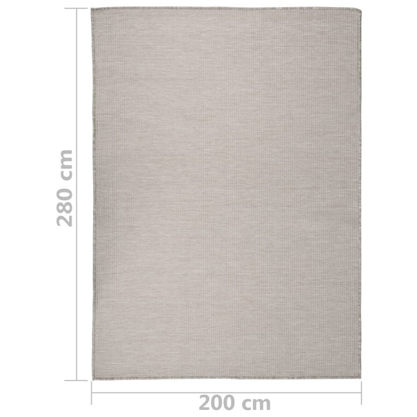Hellgrauer Outdoor-Teppich 200x280 cm