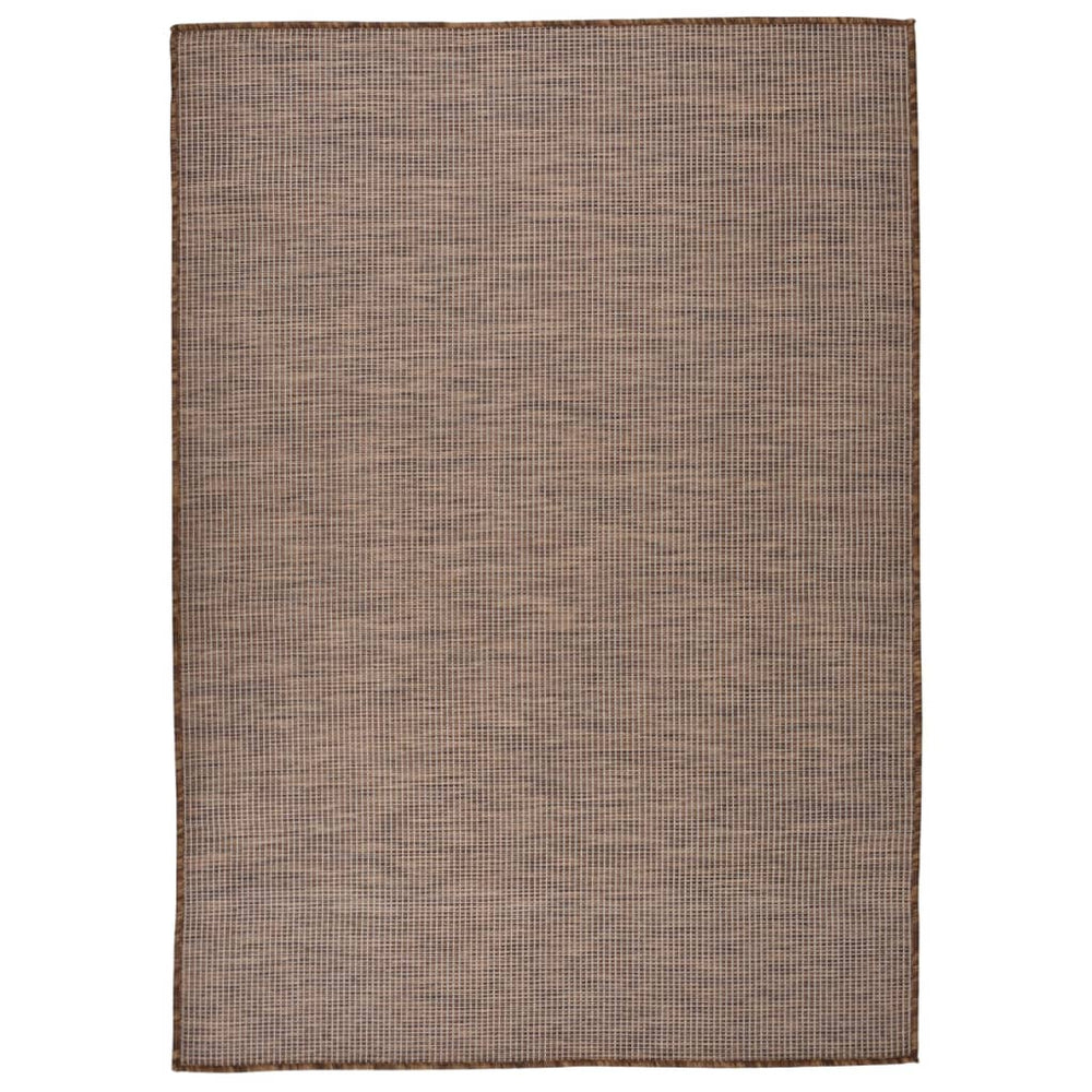 Brauner Outdoor-Teppich, Flachgewebe, 140x200 cm