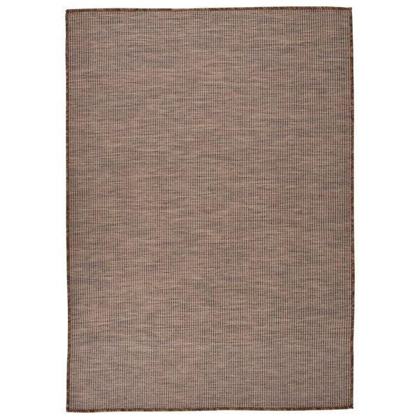 Brauner Outdoor-Teppich, Flachgewebe, 140x200 cm